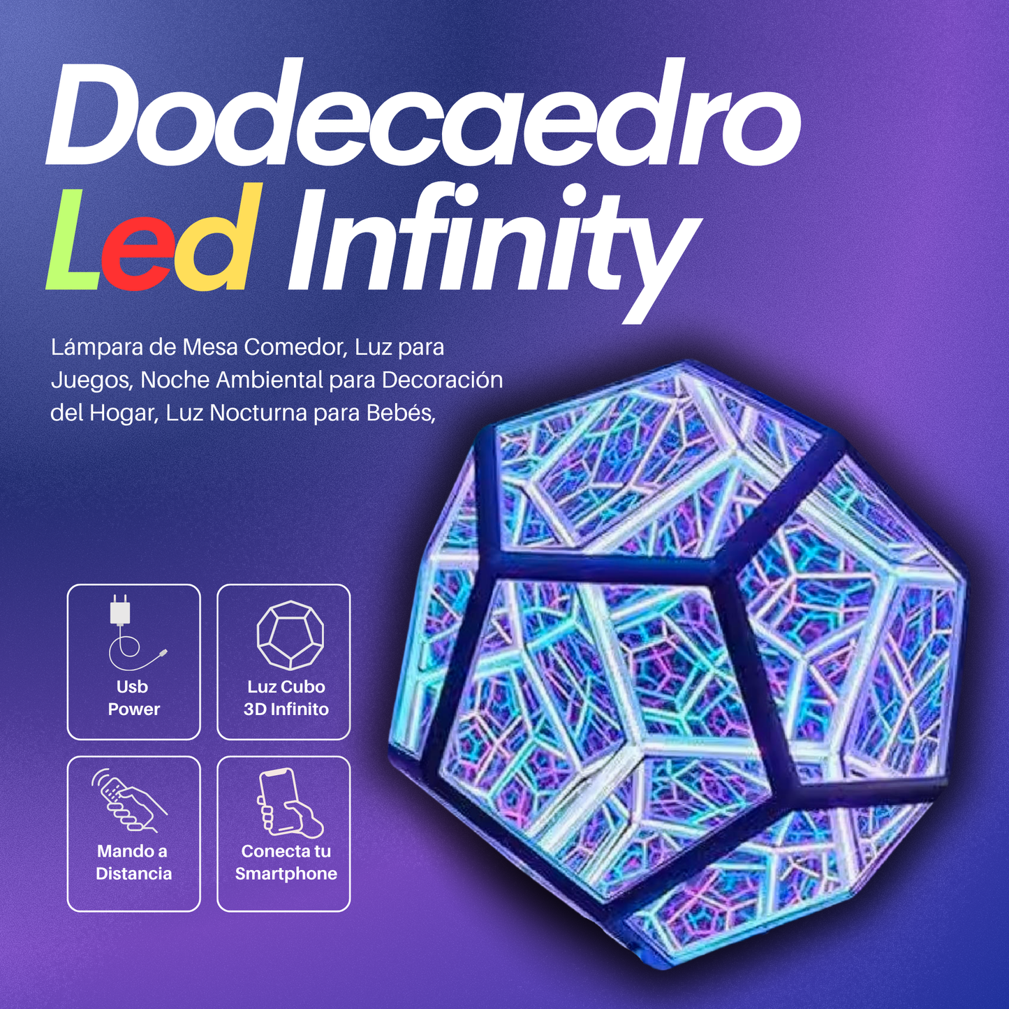 Dodecaedro LED infinity